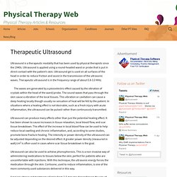 Therapeutic Ultrasound: Physical Therapy Web (Physiotherapy)