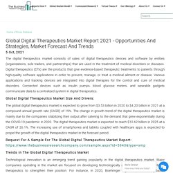 Global Digital Therapeutics Market Data And Industry Growth Analysis