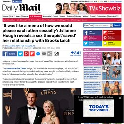 DailyMailUK: Julianne Hough reveals a sex therapist 'saved her relationship' with Brooks Laich