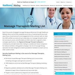 Massage Therapists Mailing List