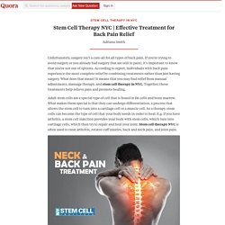 Effective Treatment for... - Stem Cell Therapy in NYC - Quora