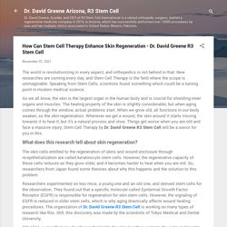 How Can Stem Cell Therapy Enhance Skin Regeneration - Dr. David Greene R3 Stem Cell
