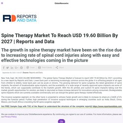 Spine Therapy Market To Reach USD 19.60 Billion By 2027