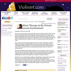 Music Therapy in the Private Lesson Environment