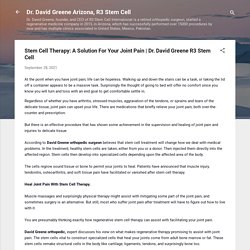 Stem Cell Therapy: A Solution For Your Joint Pain