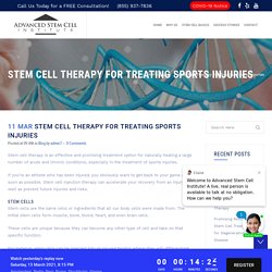 Stem Cell Therapy for treating Sports Injuries