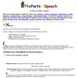 There are nine parts of speech