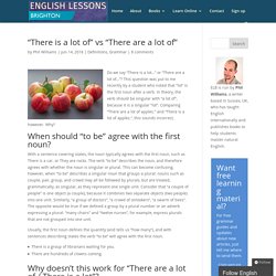 "There is a lot of" vs "There are a lot of" - English Lessons Brighton