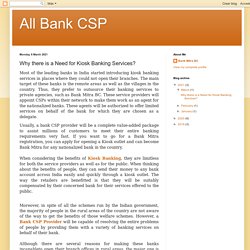 All Bank CSP: Why there is a Need for Kiosk Banking Services?