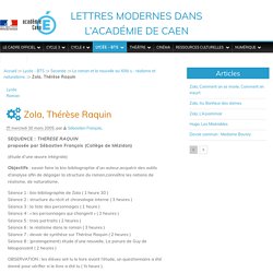 Zola, Thérèse Raquin - Lettres Modernes dans l'Académie de Caen