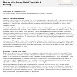 Thermal Inkjet Printer: Market Trends Worth Knowing