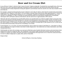 Beer and Ice Cream Diet