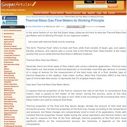 Thermal Mass Gas Flow Meters its Working Principle