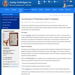 An Overview of Thermistors Used In Industries