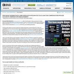 Precision Thermocouple Amplifiers with Integrated Cold junction Compensation Provide Accurate Temperature Measurement