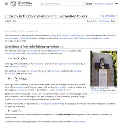 Entropy in thermodynamics and information theory