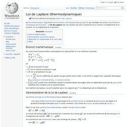 Loi de Laplace (thermodynamique)