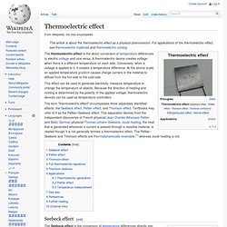 Thermoelectric effect