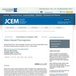 Water-Induced Thermogenesis: The Journal of Clinical Endocrinology & Metabolism: Vol 88, No 12
