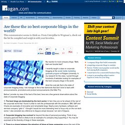 Are these the 10 best corporate blogs in the world?