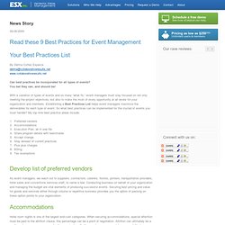 Read these 9 Best Practices for Event Management - ESX Inc.