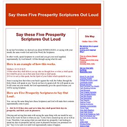 Say these Five Prosperity Scriptures Out Loud