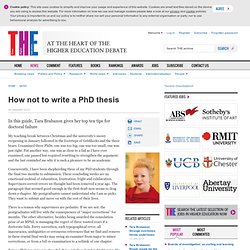How not to write a PhD thesis
