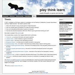 play think learn » Thesis