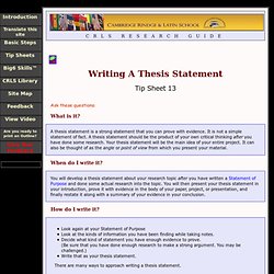 Thesis Statements