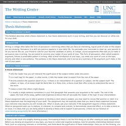 Thesis Statements - The Writing Center