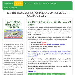 Đề Thi Thử Bằng Lái Xe Máy A1 Online 2021 - Chuẩn Bộ GTVT