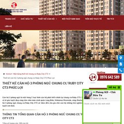 Thiết kế căn hộ 3 phòng ngủ chung cư Ruby City CT3 Phúc Lợi