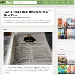 How to Read a Thick Newspaper in a Short Time: 6 steps