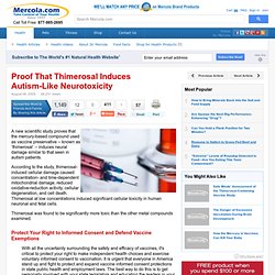 Proof That Thimerosal Induces AutismLike Neurotoxicity