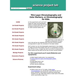 Thin layer chromatography for kids.
