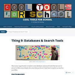 Thing 9: Databases & Search Tools