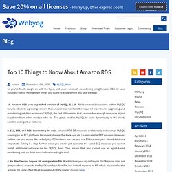 Top 10 Things to Know About Amazon RDS -