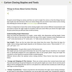 Things to Know About Carton Closing