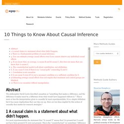 10 Things to Know About Causal Inference