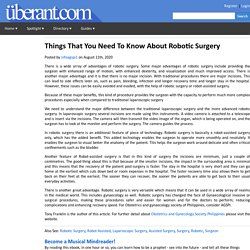 Things That You Need To Know About Robotic Surgery