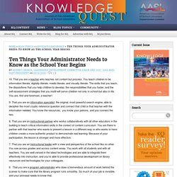Ten Things Your Administrator Needs to Know as the School Year Begins