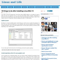 10 things to do after installing Linux Mint 13
