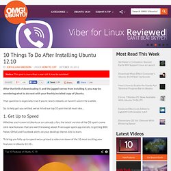 10 Things To Do After Installing Ubuntu 12.10