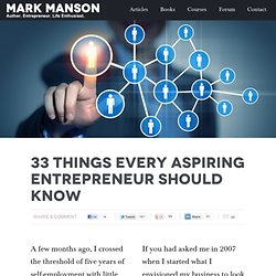 33 Things Every Aspiring Entrepreneur Should Know