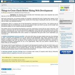 Things to Cross Check Before Hiring Web Development by Winsby Inc