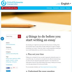 4 things to do before you start writing an essay