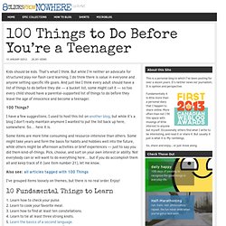 100 Things to Do Before You’re a Teenager