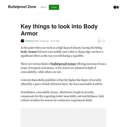 Key things to look into Body Armor