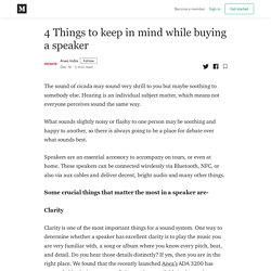 4 Things to keep in mind while buying a speaker