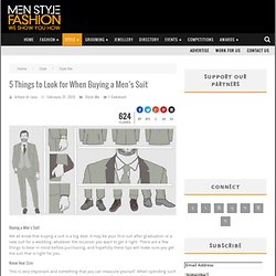 5 Things to Look for When Buying a Men’s Suit